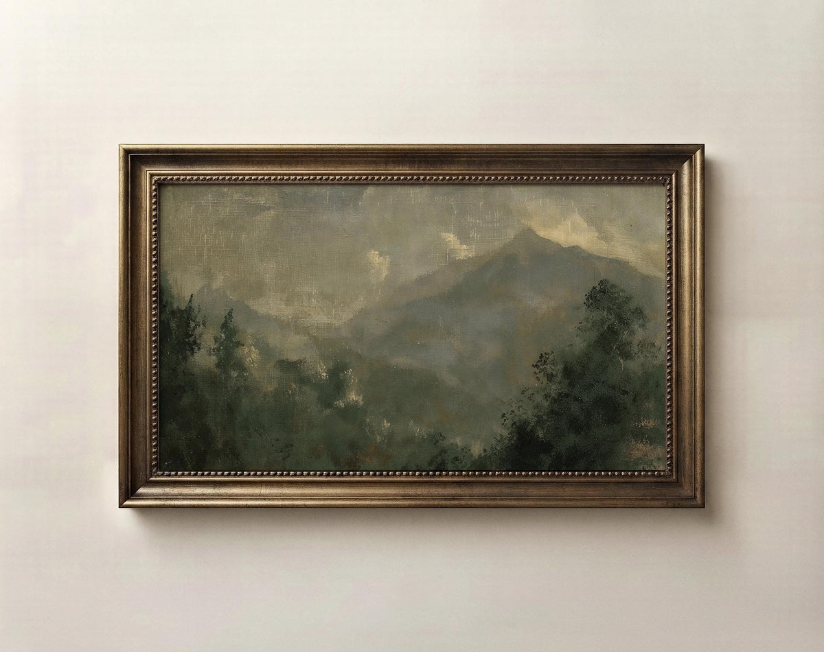 Moody green fall Landscape Frame Tv art