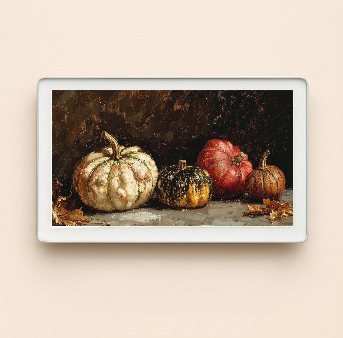 skylight calendar art, fall pumpkins