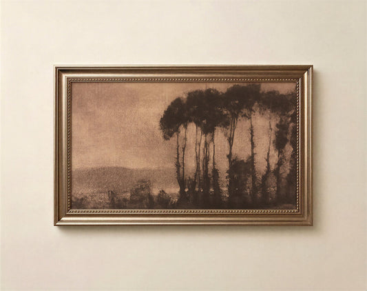 Frame Tv Art Artwork, moody vintage brown landscape