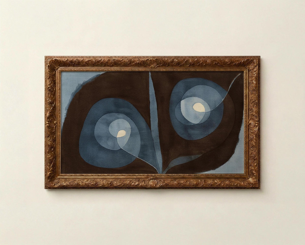 Frame Tv Art Abstract Vintage brown blue