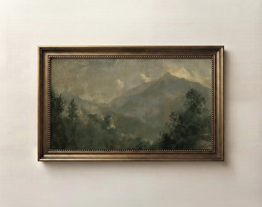 Moody green fall Landscape Frame Tv art
