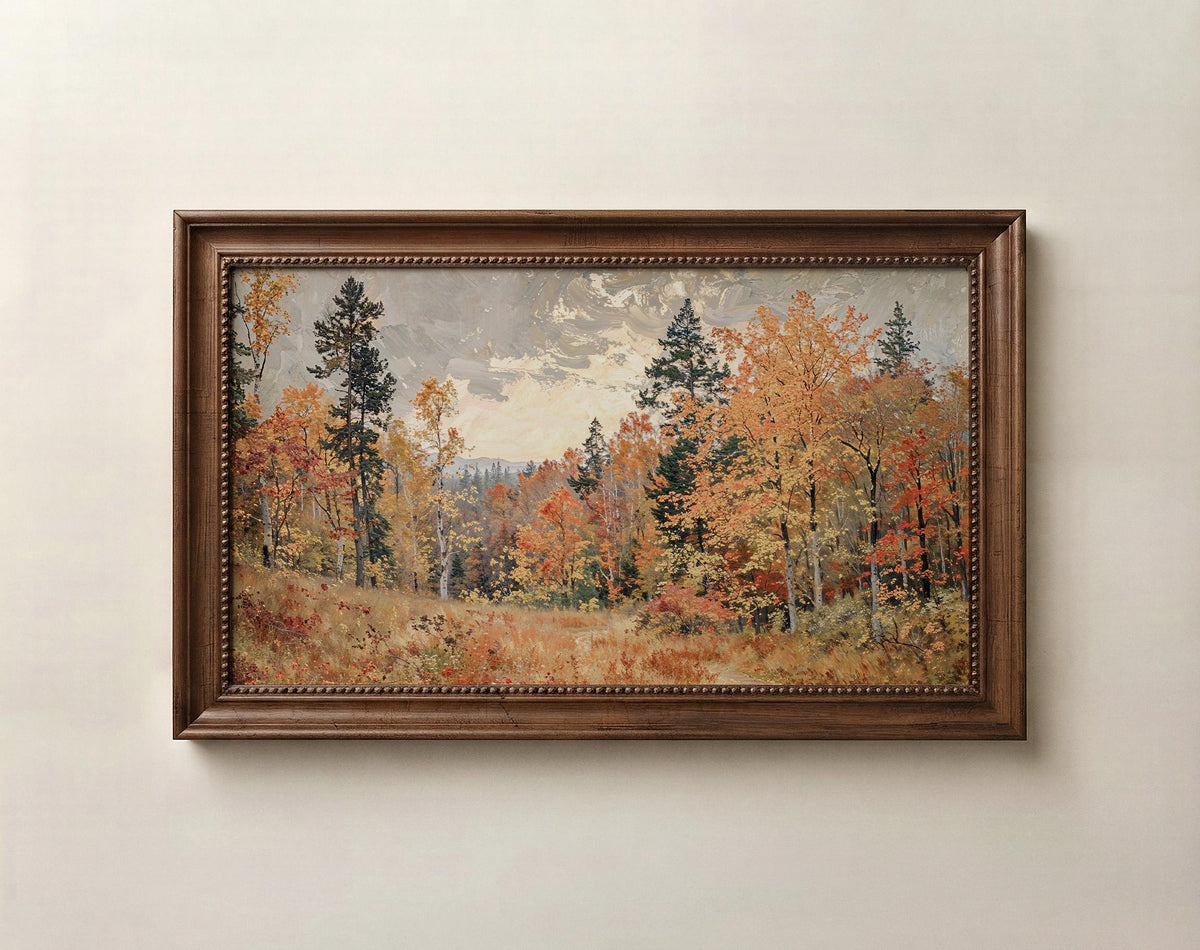 Rustic Frame Tv Art fall forest